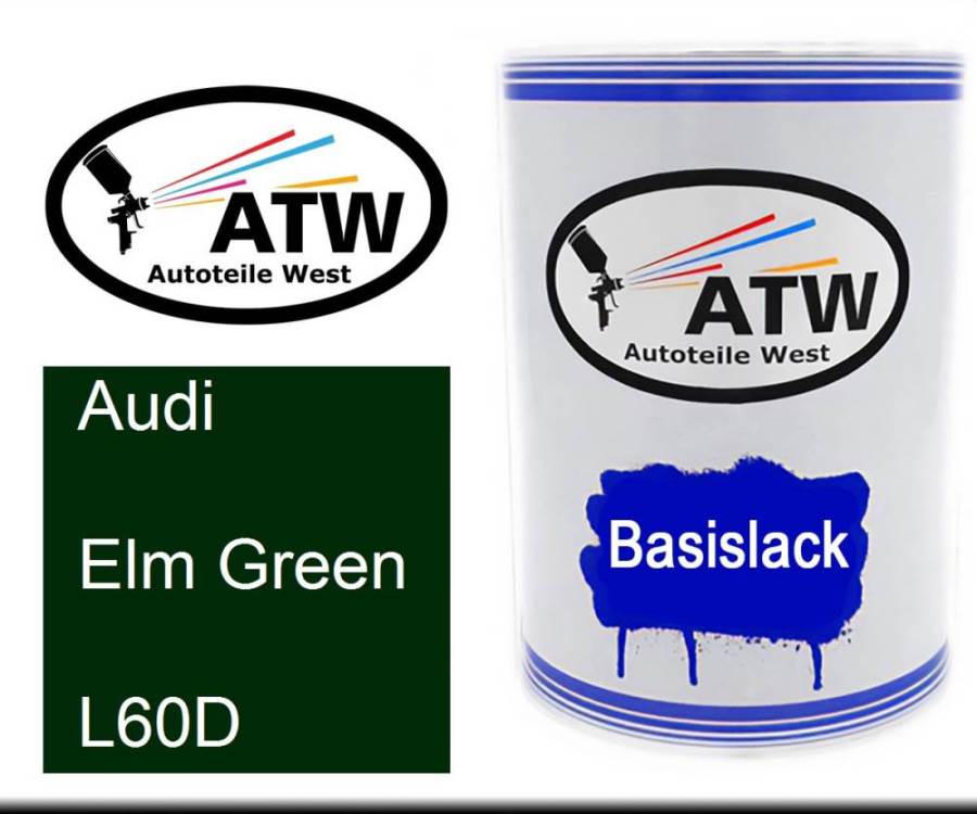 Audi, Elm Green, L60D: 500ml Lackdose, von ATW Autoteile West.